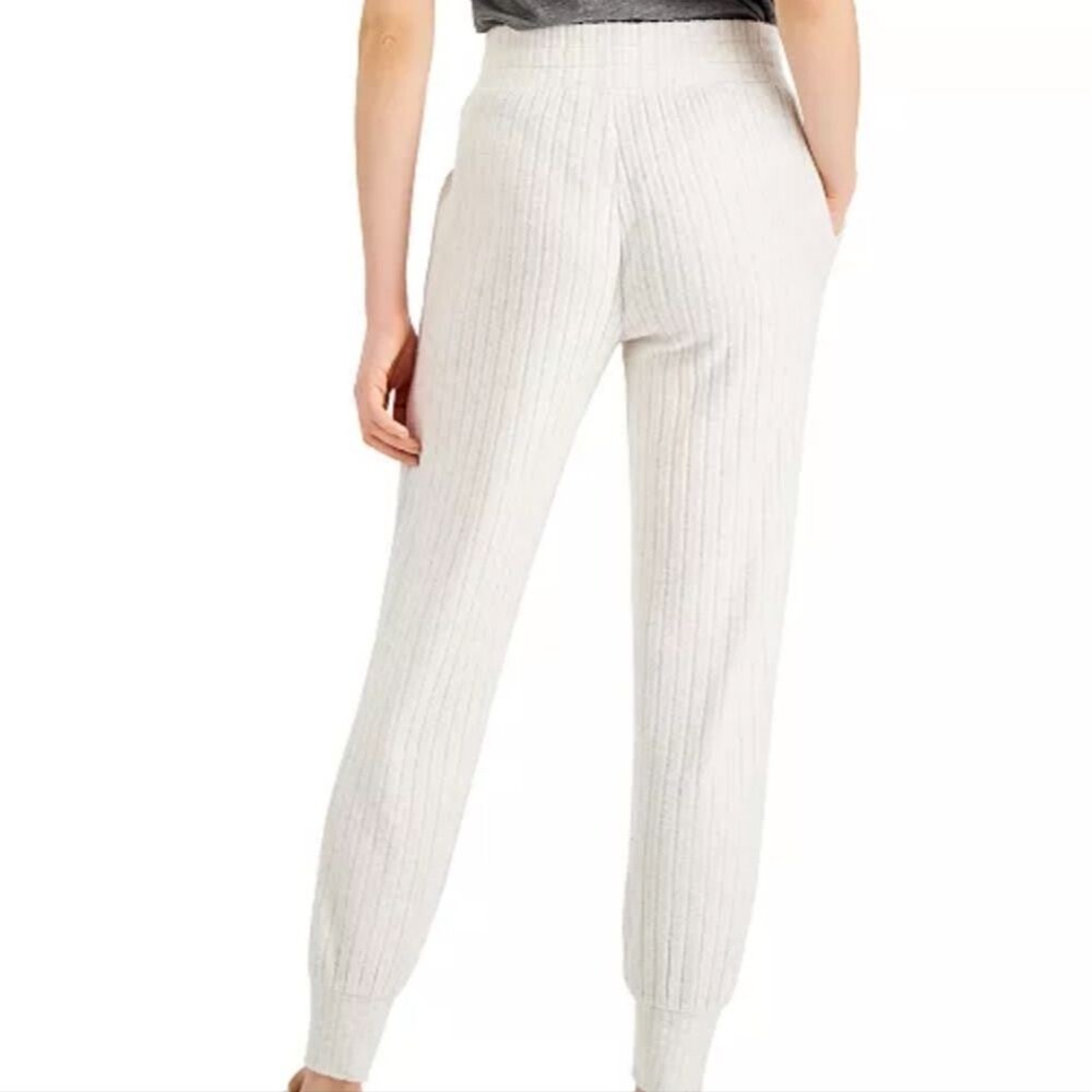 Style & Co Ribbed Cream Soft Plush Jogger Pants Size L - Picture 9 of 11